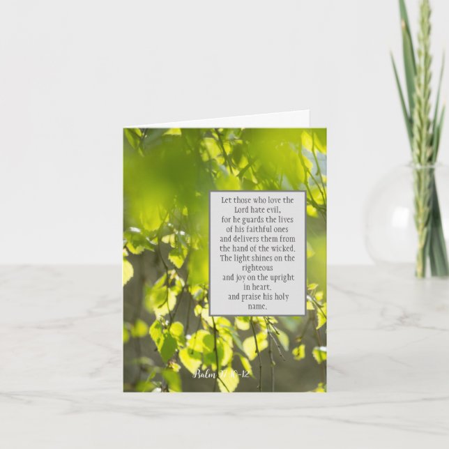 Salmo 97:10-12, tarjeta plegada cristiana (Anverso)