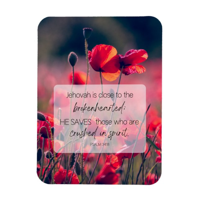 Salmo de imán Motivador JW 34:18 (Vertical)