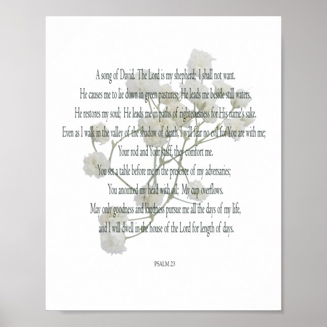 Salmo, Flor Blanca, Papel para Póster de Valor (Ma (Frente)