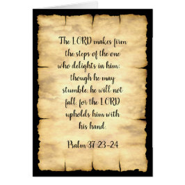 Salmo Tarjeta de Arte de 37:23-24 - 7" x 5"