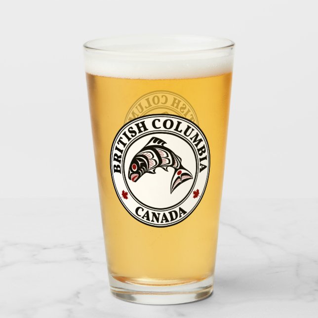 Salmón de arte de Haida blanco negro rojo nativo a (Anverso (lleno))