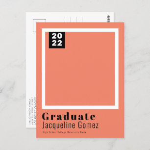 Salmón de Invitación simple de graduación fotográf