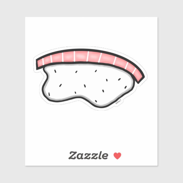 Salmon Nigiri Sushi Personalizado Pegatina de Viny (Hoja)