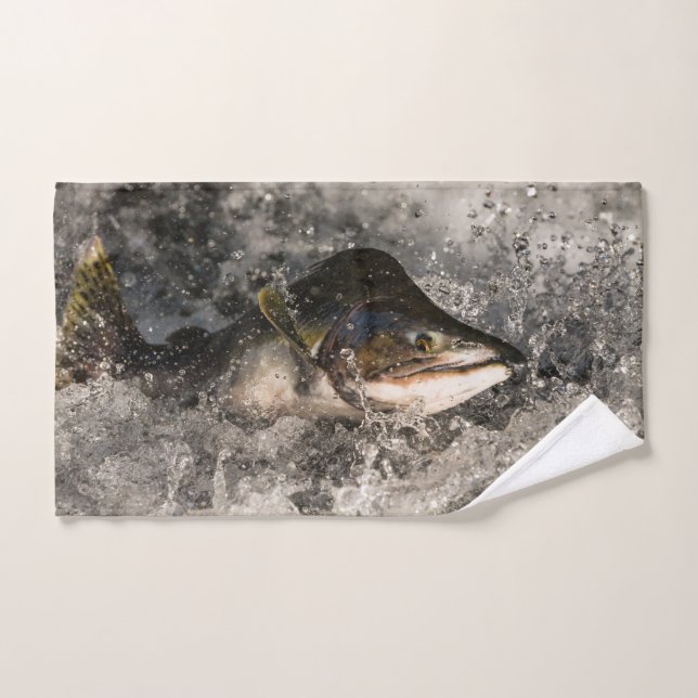 Salmón Saltando (Toalla de mano)