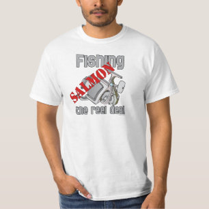 Salmones de la pesca la camisa de la pesca del