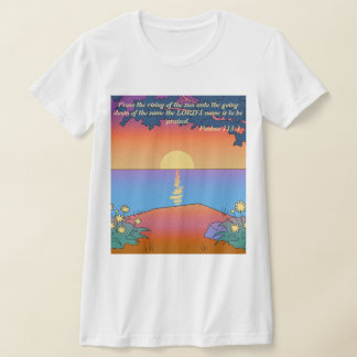 Salmos 113:3 Camiseta cristiana delgada monta