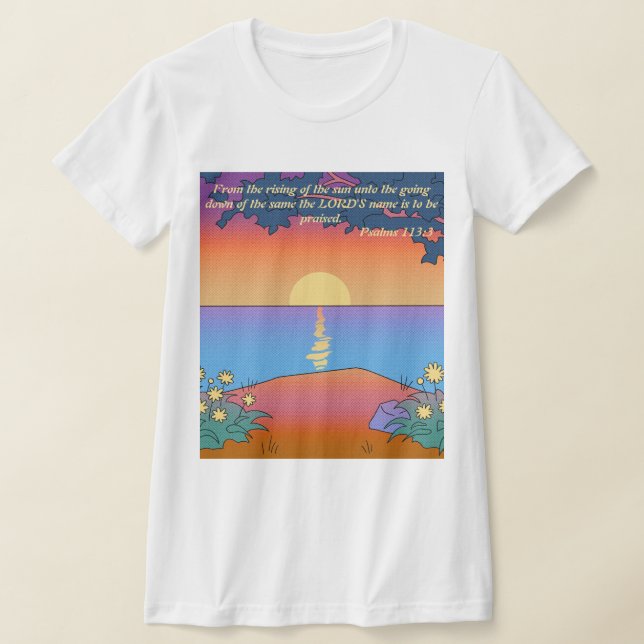 Salmos 113:3 Camiseta cristiana delgada monta (Distribución)