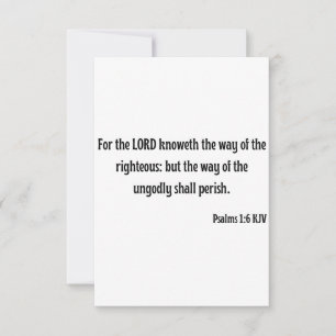 Salmos 1:6 KJV Biblia Verse tarjeta de saludo plan