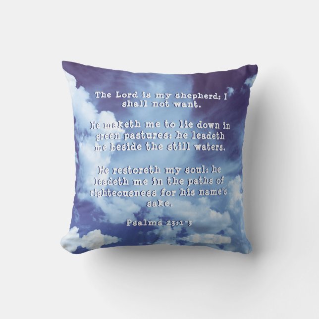 Salmos 23:1-3 El Señor es mi almohada de nube past (Anverso)