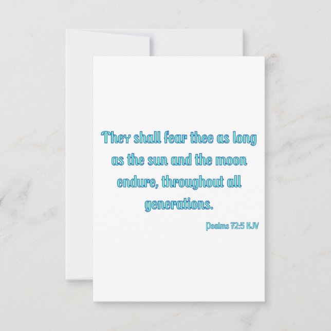 Salmos 72:5 KJV Biblia Verse Tarjeta de felicitaci (Anverso)