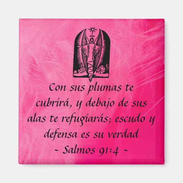 Salmos 91:4 imán Español (Frente)