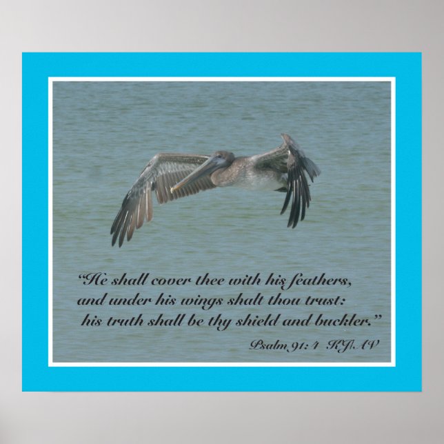 Salmos 91:4 Impresión de guiones (Frente)