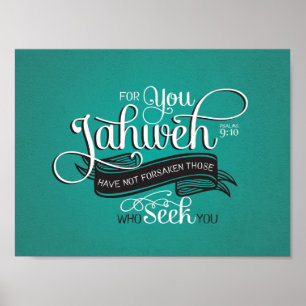 Salmos de escritura de la Biblia poster 9:10 Arte 