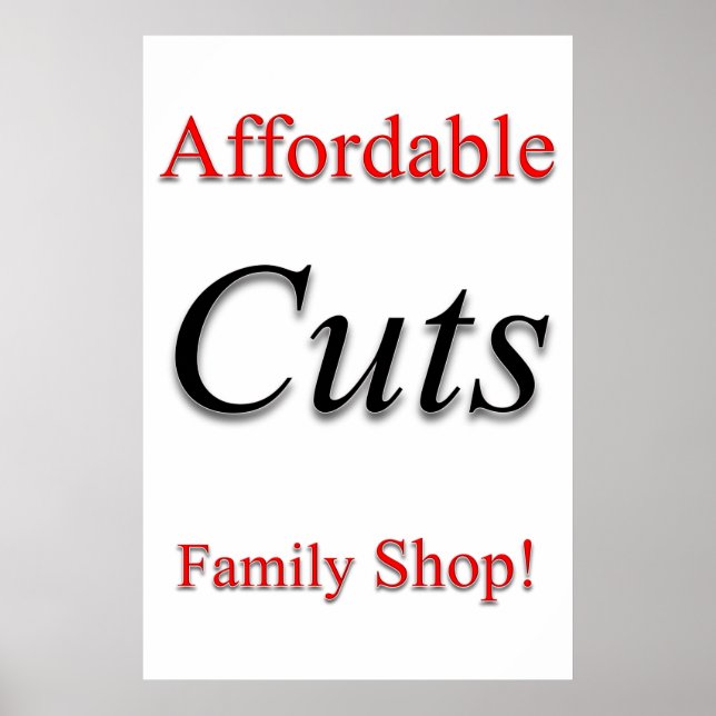 Salon Barbershop Posters Affordable Cuts! (Frente)