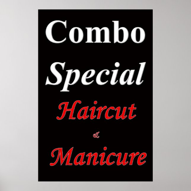 Salon Barbershop Posters Combo Haircut & Manicure (Frente)