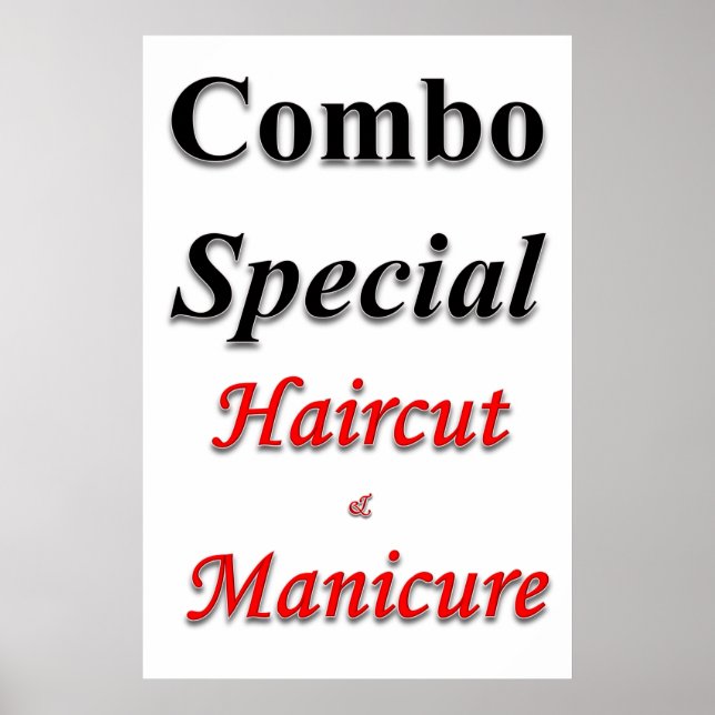 Salon Barbershop Posters Combo Haircut & Manicure (Frente)