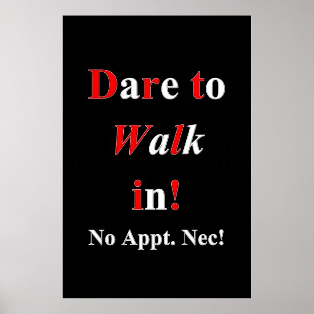 Salon Barbershop Posters Dare to Walk in  (Frente)