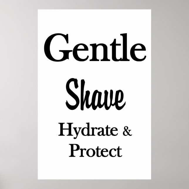 Salon Barbershop Posters Gentle Shave Hydrate  (Frente)