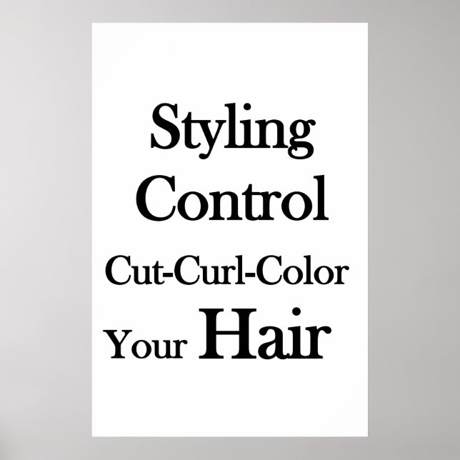 Salon Barbershop Posters Hair Styling Control (Frente)
