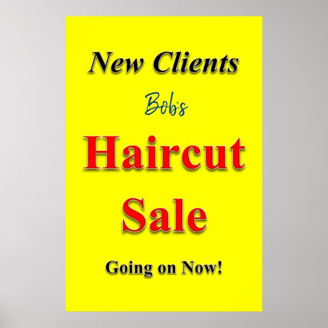 Salon Barbershop Posters Haircut Sale (Frente)