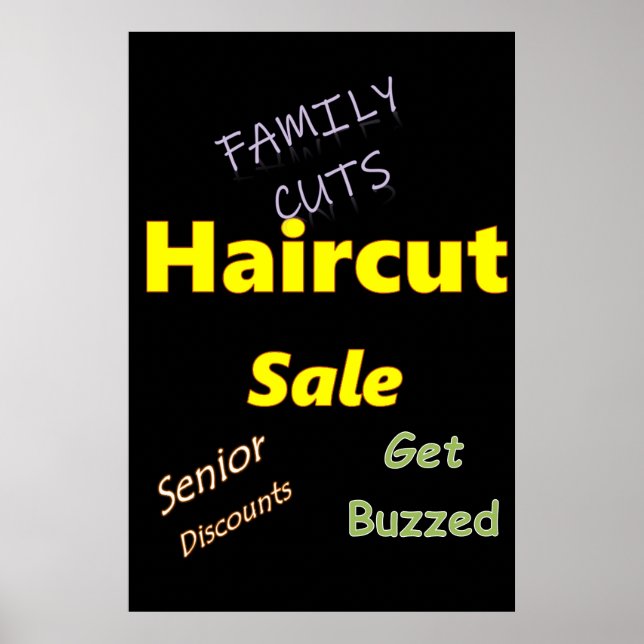 Salon Barbershop Posters Haircut Sale (Frente)