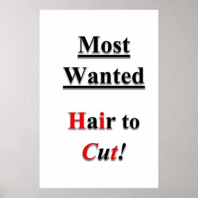 Salon Barbershop Posters Haircut Sale Most Wanted (Frente)