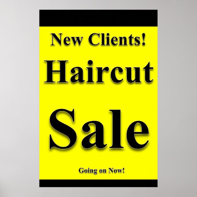 Salon Barbershop Posters Haircut Sale New Clients (Frente)