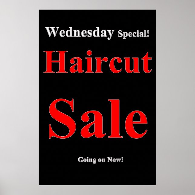 Salon Barbershop Posters miércoles Haircut Sale (Frente)