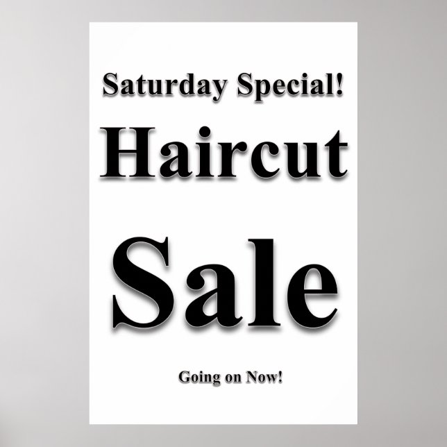 Salon Barbershop Posters Saturday Haircut Sale  (Frente)