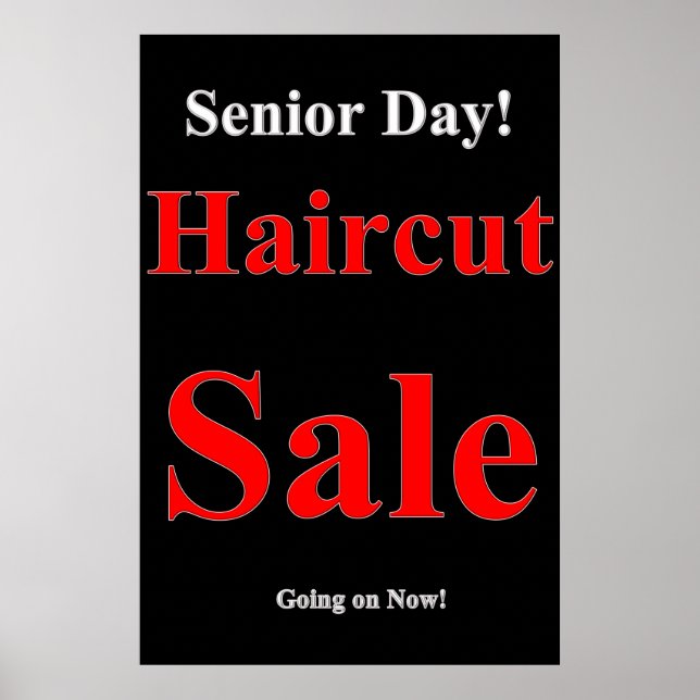 Salon Barbershop Posters Senior Day Haircut Sale (Frente)