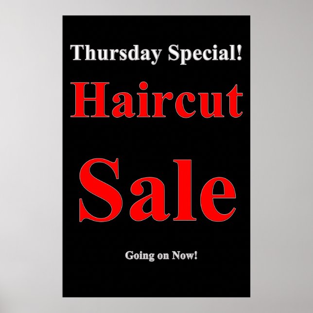 Salon Barbershop Posters Thursday Haircut Sale (Frente)