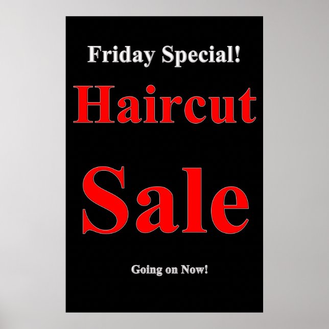 Salon Barbershop Posters Viernes Haircut Sale (Frente)