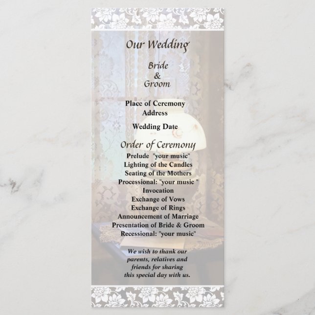 Salón Con Programa De Matrimonio Con Lámparas De H (Anverso)