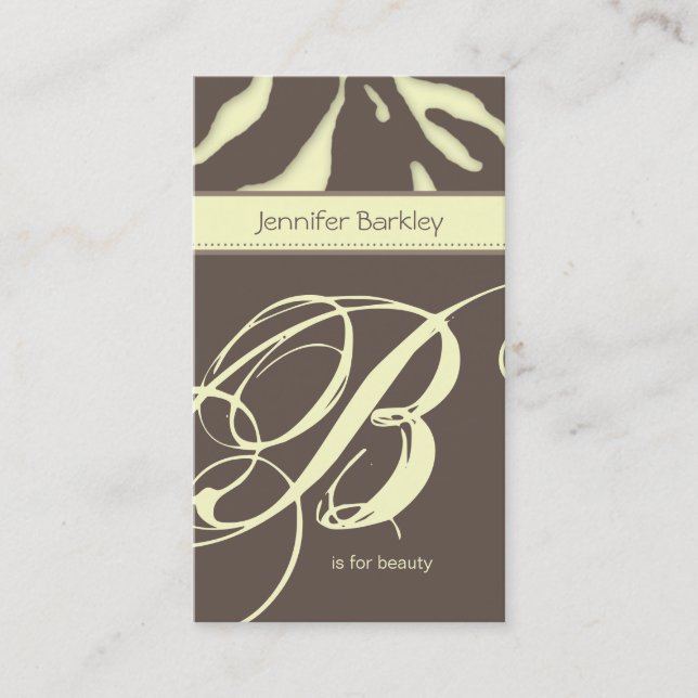 Salón de belleza animal de la cebra de la tarjeta (Anverso)