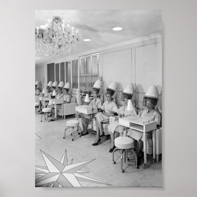 Salón de belleza, arte blanco y negro (Frente)