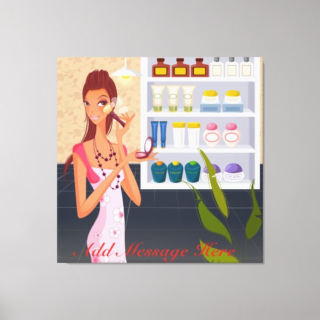 Salón de belleza Chica Lienzo envuelto (Anverso)