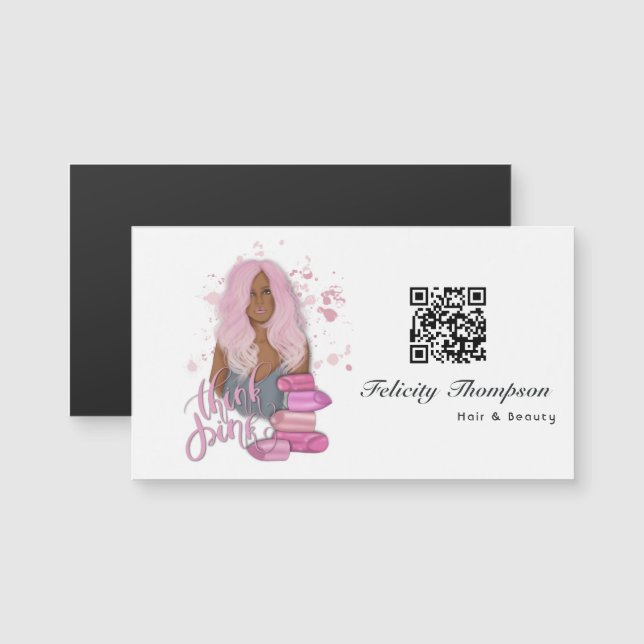 Salón de belleza Código QR (Anverso/Reverso)
