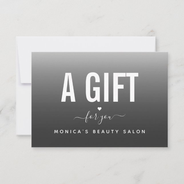 Salón de belleza con degradado de color gris moder (Anverso)