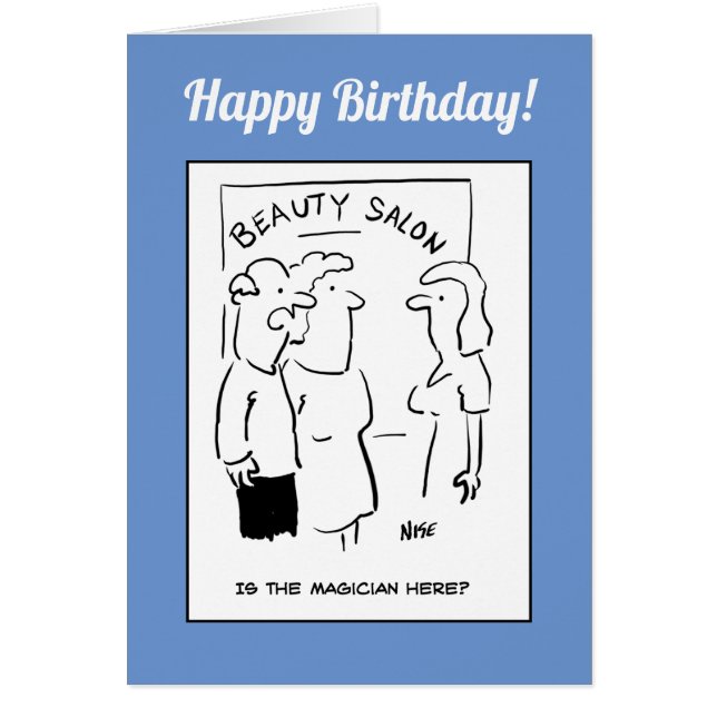 Salón de belleza Cumpleaños - Esposo pide por mago (Frente)