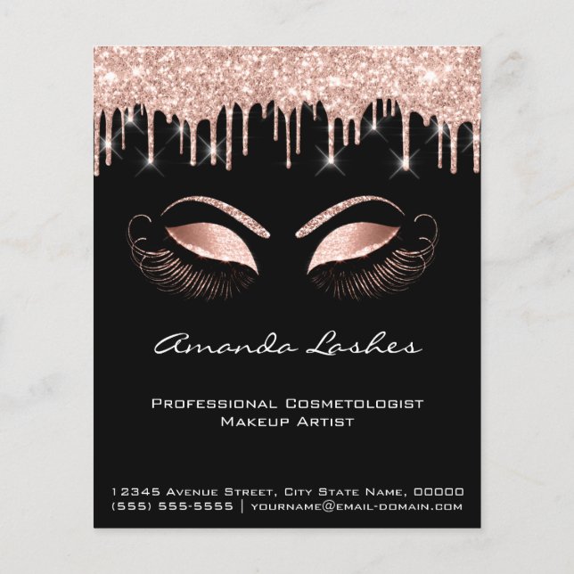 Salón de belleza maquillaje Purpurina rosa Volante (Atrás)