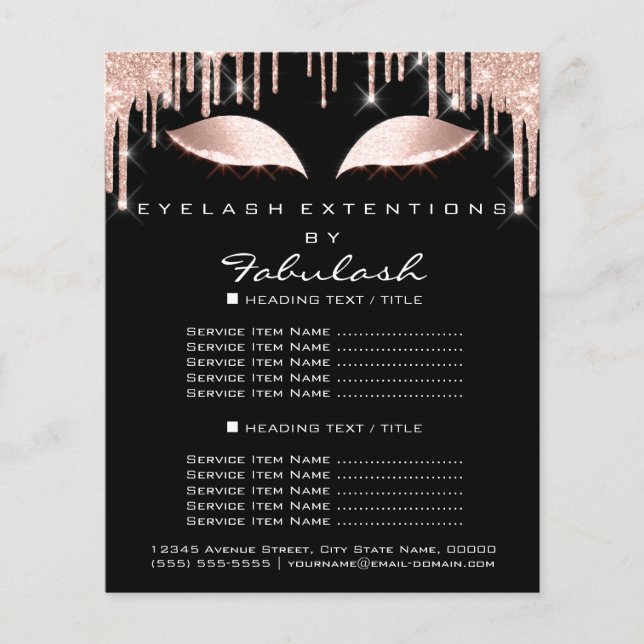 Salón de belleza maquillaje Purpurina rosa Volante (Frente)