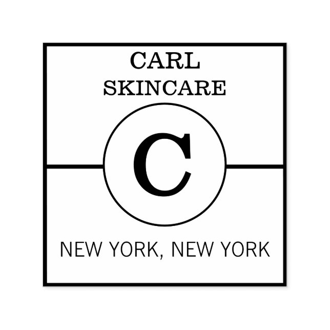 Salón de belleza Monograma Sello de caucho autogra (Diseño)