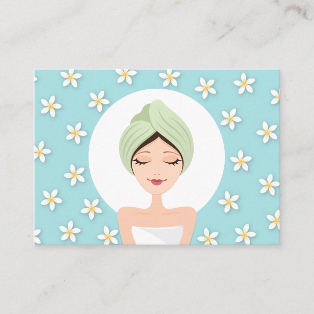 Salón de belleza o tarjeta de visita del spa - azu (Anverso)