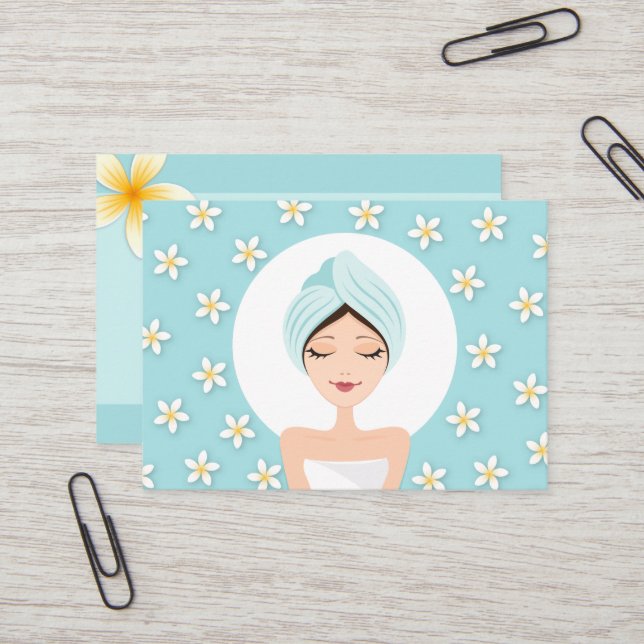 Salón de belleza o tarjeta de visita del spa - azu (Anverso/Reverso In Situ)