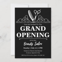 salón de belleza tarjeta de invitación de gran ape