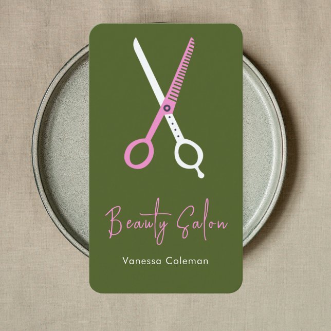 Salón De Belleza Tarjeta De Negocios Verde Lime Ro (Subido por el creador)