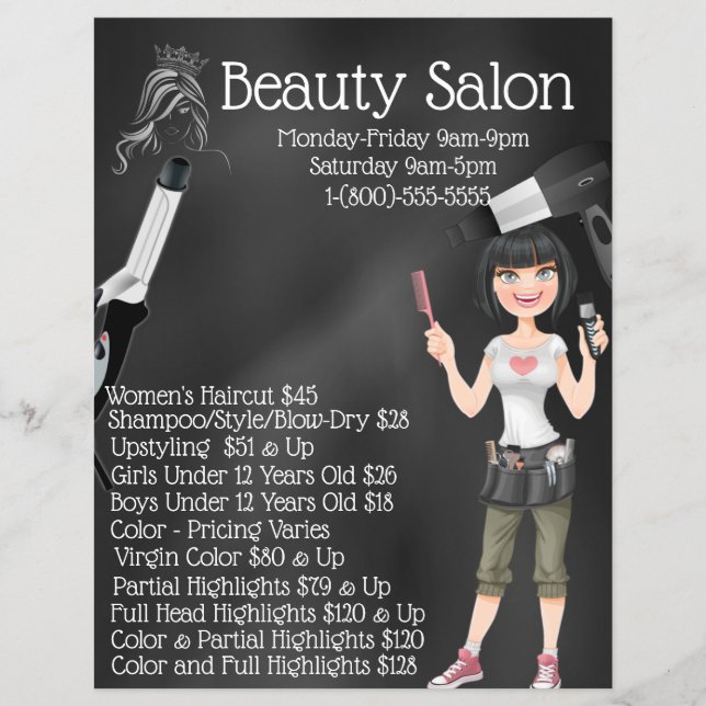 Salón de belleza Volante promocional de negocios (Frente)