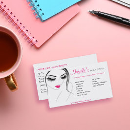 Salón de belleza y cabello, diseño de tarjeta de v