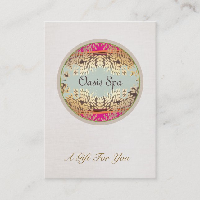 Salón de belleza y certificado de regalo de spa co (Anverso)