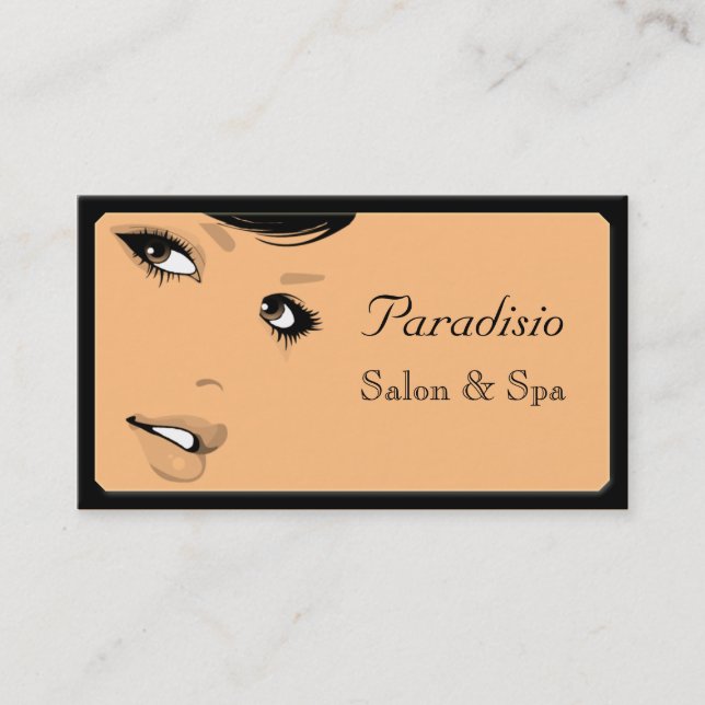 Salón de belleza y tarjeta de visita de Spa con es (Anverso)
